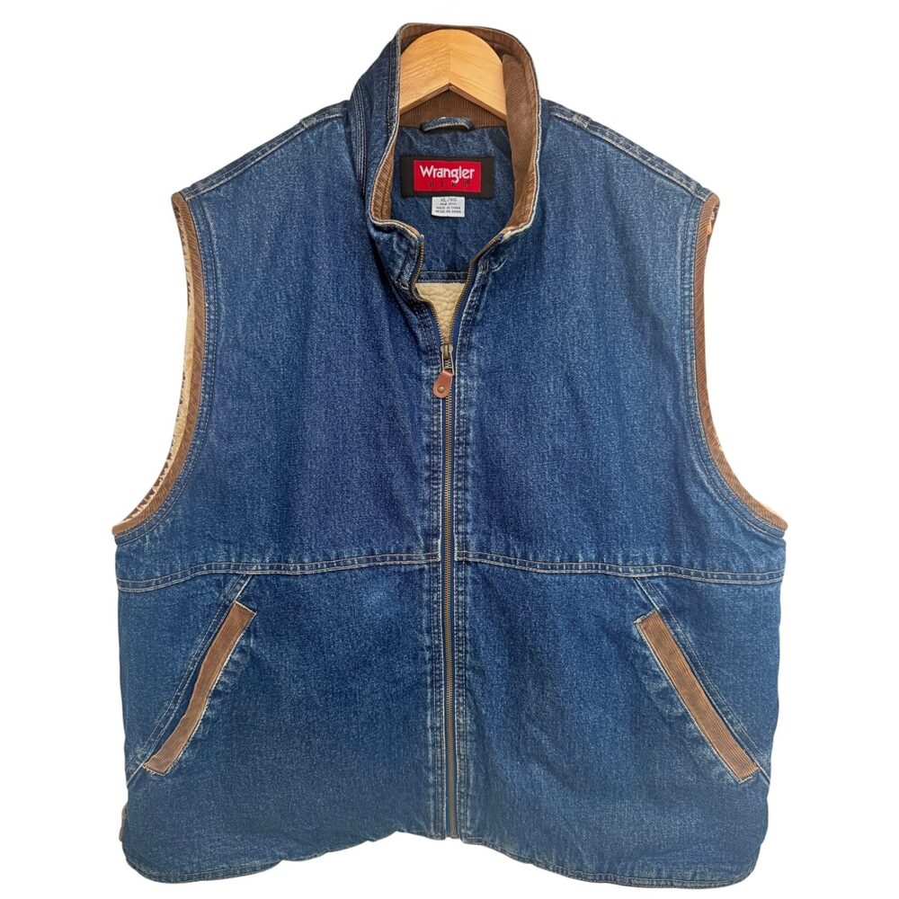 Wrangler Sherpa Vest Mens XL Multicolor Western Workwear
